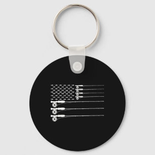Amerikanischer Flagge Fly Fishing Rod Forelle Patr Schlüsselanhänger