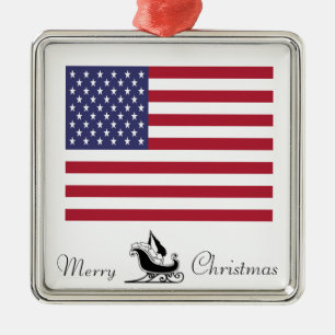 Amerikanischer Flagge Frohe Weihnachten Anhänger Ornament Aus Metall