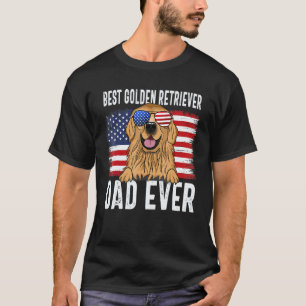 Amerikanischer Flagge Golden Retriever Vater Hund T-Shirt
