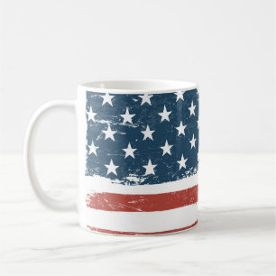 Amerikanischer Flagge Grunge Hintergrund. Raster-V Kaffeetasse