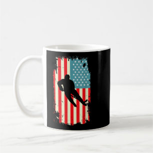 Amerikanischer Flagge Hockey Spieler Eishockey USA Kaffeetasse