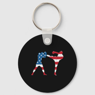 Amerikanischer Flagge Kickboxen  Schlüsselanhänger
