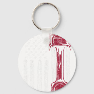 Amerikanischer Flagge Kolben-Muscle-Car Schlüsselanhänger