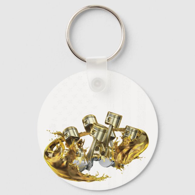 Amerikanischer Flagge Kolben Muskel Auto 3 Schlüsselanhänger (Vorderseite)