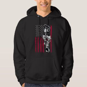 Amerikanischer Flagge Kolben Muskel Auto 5 Hoodie