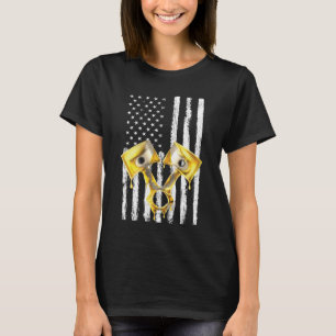 Amerikanischer Flagge Kolben Muskelauto 10 T-Shirt
