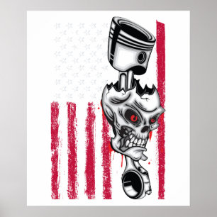 Amerikanischer Flagge Kolben Muskelauto 5 Poster