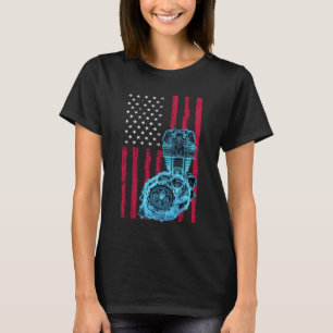 Amerikanischer Flagge Kolben Muskelauto 9 T-Shirt