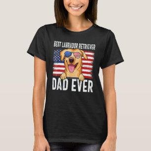 Amerikanischer Flagge Labrador Retriever Vater Hun T-Shirt