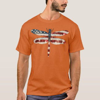 Amerikanischer Flagge Libelle Patriotisch 4. Juli T-Shirt