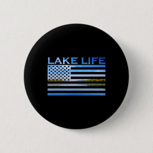 Amerikanischer Flagge Patriot Fischen Am See Das I Button