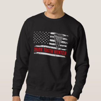 Amerikanischer Flagge Patriotischer Haifossil-Zahn Sweatshirt