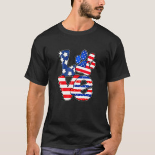 Amerikanischer Flagge Patriotischer Hund Katze Pfo T-Shirt