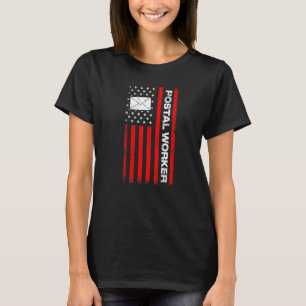 Amerikanischer Flagge Postmitarbeiter Patriotische T-Shirt