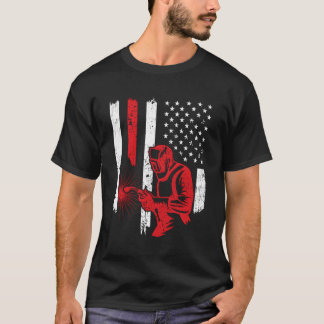 Amerikanischer Flagge Schweißer Schweißen Vintage T-Shirt
