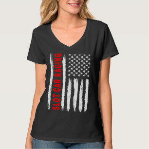 Amerikanischer Flagge Slot Car Racing USA Männer F T-Shirt