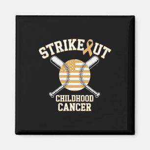 Amerikanischer-Flagge-Strikeout-Kindheitskrebs-Bys Magnet