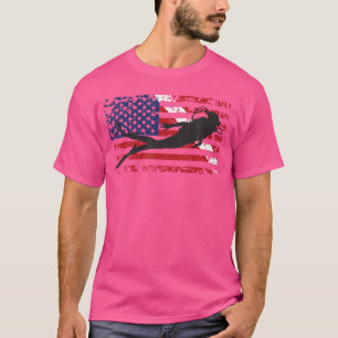 Amerikanischer Flagge Taucher s Tauchen T-Shirt
