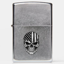 Amerikanischer Flagge Totenkopf Zippo Feuerzeug |