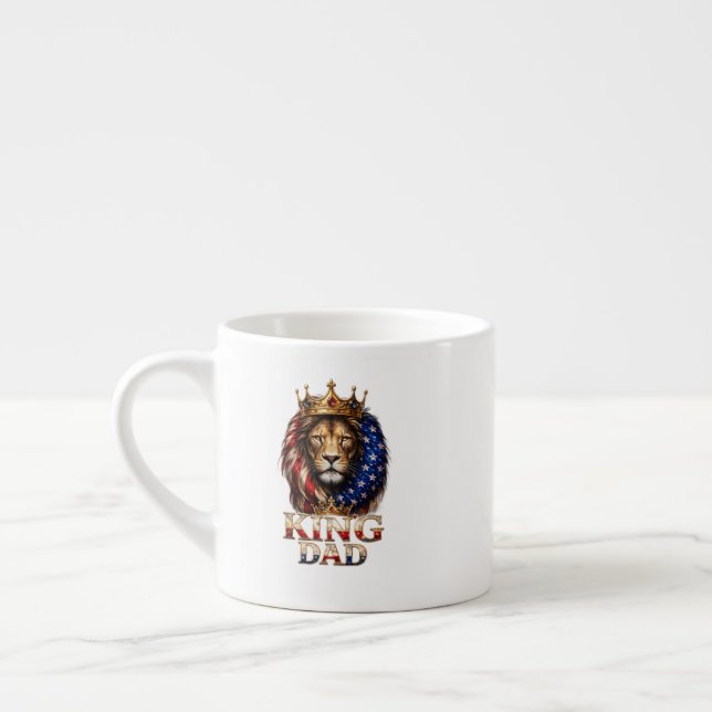 Amerikanischer Flagge Vater Löwe  Espressotasse (Links)