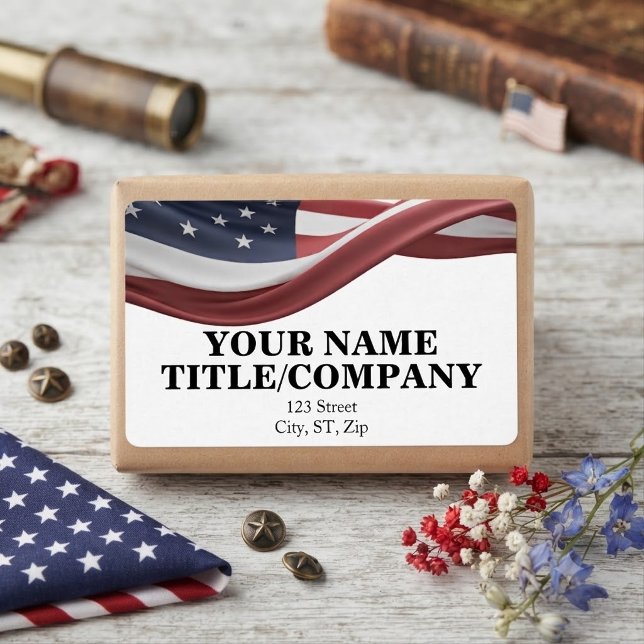 Amerikanischer Flagge Wellenförmiger Firmenname  (Von Creator hochgeladen)