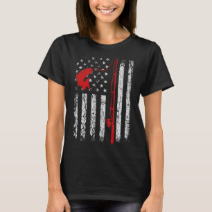 Amerikanischer Flaggen-Angelruten Patriotische Ang T-Shirt