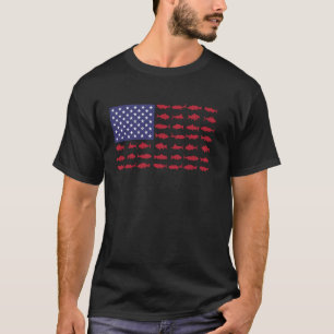 Amerikanischer Flaggen-Barsch-Angeln Kind Junge Ju T-Shirt