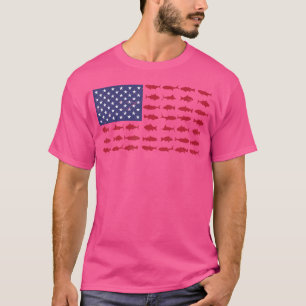 Amerikanischer Flaggen-Barsch-Angler-Kind-Junge-Ju T-Shirt