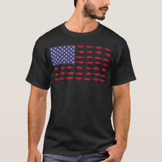 Amerikanischer Flaggen-Barsch-Angler-Kind-Junge-Ju T-Shirt