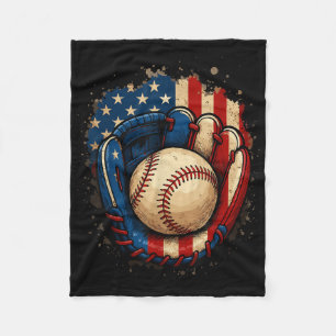 Amerikanischer Flaggen-Baseballhandschuh Patriotis Fleecedecke