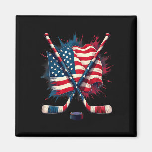 Amerikanischer Flaggen-Eishockey Magnet