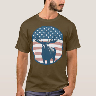 Amerikanischer Flaggen-Elch 2 T-Shirt