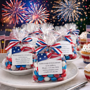 Amerikanischer Flaggen Firmenname Quadratischer Aufkleber