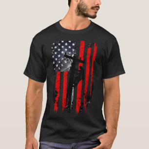 Amerikanischer Flaggen-Freileitungsmonteur Patriot T-Shirt