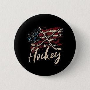 Amerikanischer Flaggen-Hockey-4.-Juli-Patriotische Button