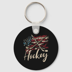 Amerikanischer Flaggen-Hockey 4. Juli Patriotische Schlüsselanhänger