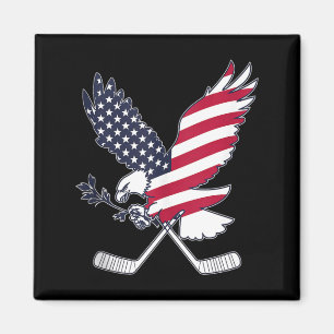 Amerikanischer Flaggen-Hockey Magnet
