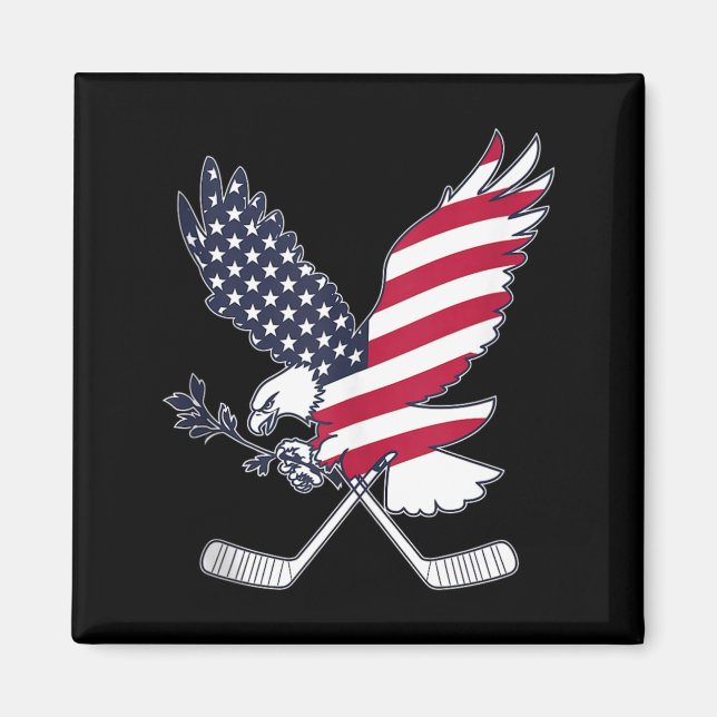 Amerikanischer Flaggen-Hockey Magnet (Vorne)