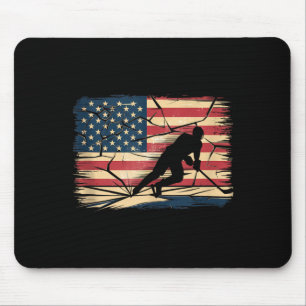 Amerikanischer Flaggen-Hockey Mousepad