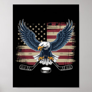 Amerikanischer Flaggen-Hockey Poster