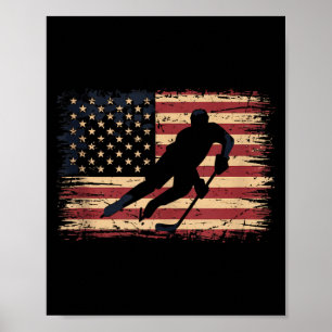 Amerikanischer Flaggen-Hockey Poster