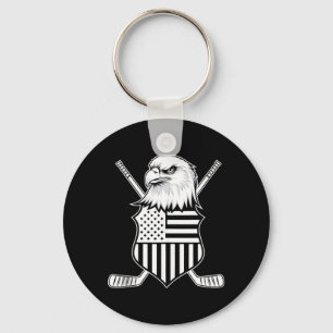 Amerikanischer Flaggen-Hockey Schlüsselanhänger