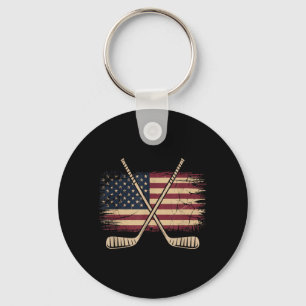 Amerikanischer Flaggen-Hockey Schlüsselanhänger