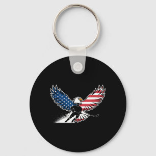Amerikanischer Flaggen-Hockey Schlüsselanhänger