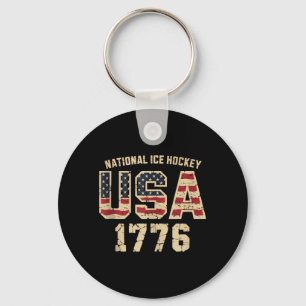 Amerikanischer Flaggen-Hockey Schlüsselanhänger