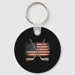 Amerikanischer Flaggen-Hockey Schlüsselanhänger