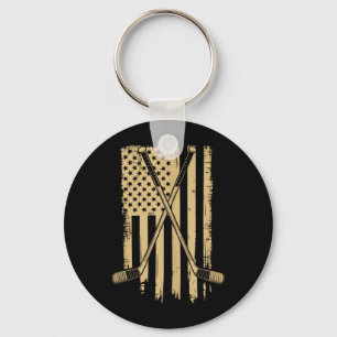 Amerikanischer Flaggen-Hockey Schlüsselanhänger