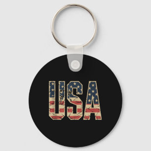 Amerikanischer Flaggen-Hockey Schlüsselanhänger