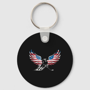 Amerikanischer Flaggen-Hockey Schlüsselanhänger