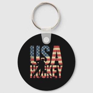 Amerikanischer Flaggen-Hockey Schlüsselanhänger